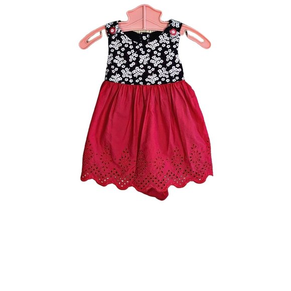 NWOT Gymboree Floral Eyelet Cutout Back Dress 3-6 Months - Picture 1 of 7